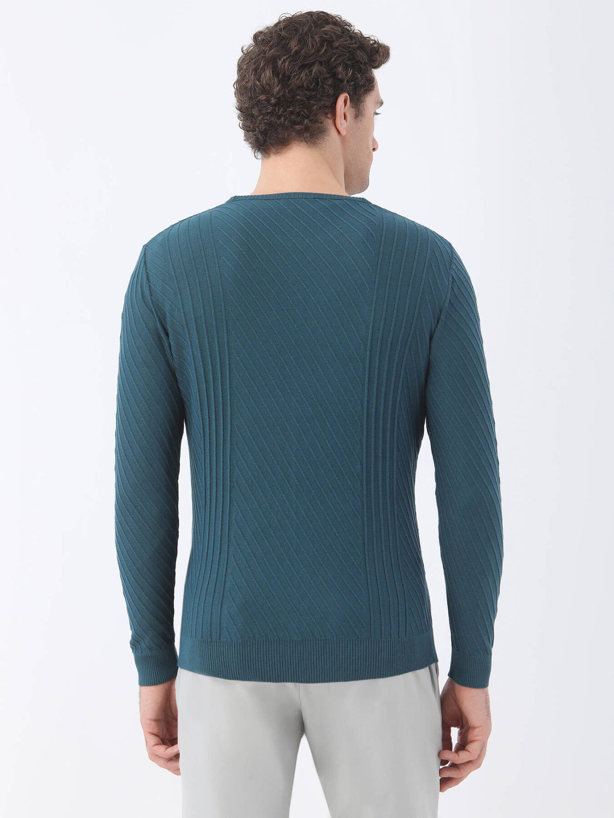 Jacquard-Strickpullover mit Rundhalsausschnitt