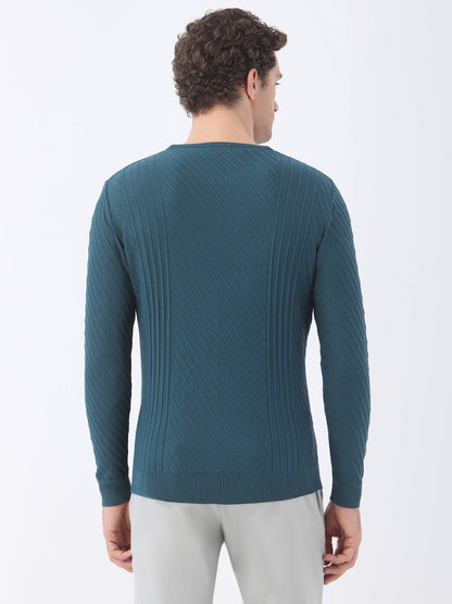 Jacquard-Strickpullover mit Rundhalsausschnitt