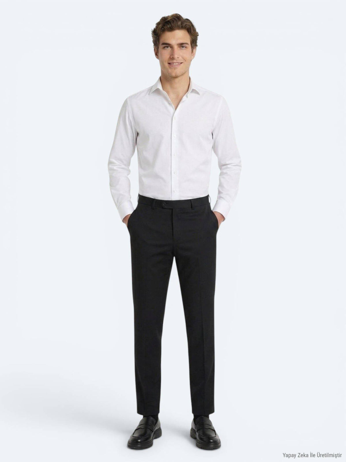 Weißes Klassisches Baumwollhemd Regular Fit