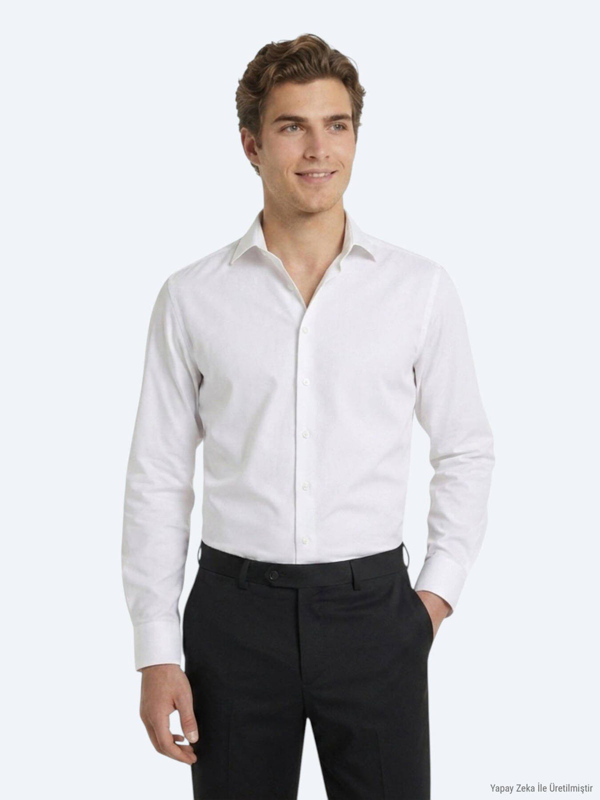 Weißes Klassisches Baumwollhemd Regular Fit