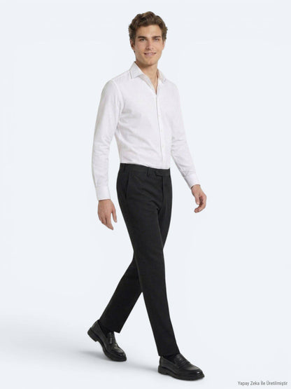 Weißes Klassisches Baumwollhemd Regular Fit