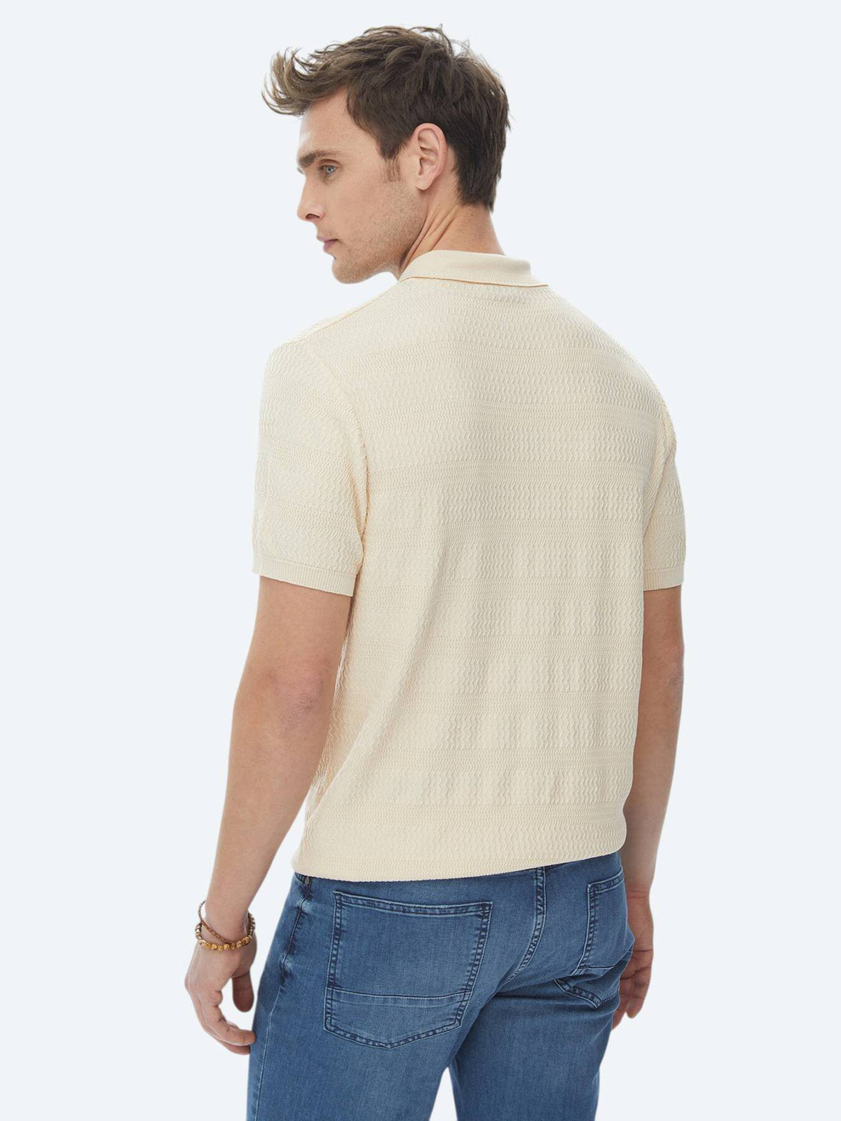 Jacquard-Strickpullover mit Rollkragen
