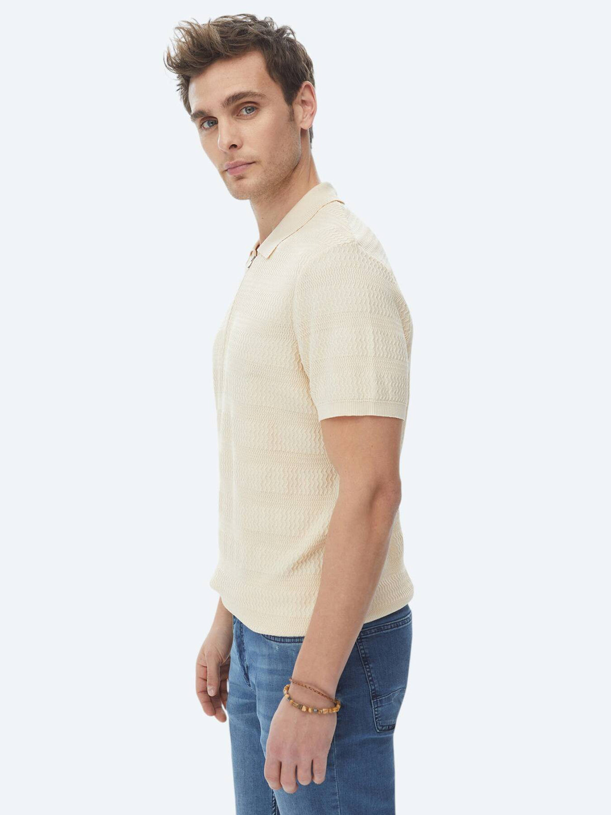 Jacquard-Strickpullover mit Rollkragen