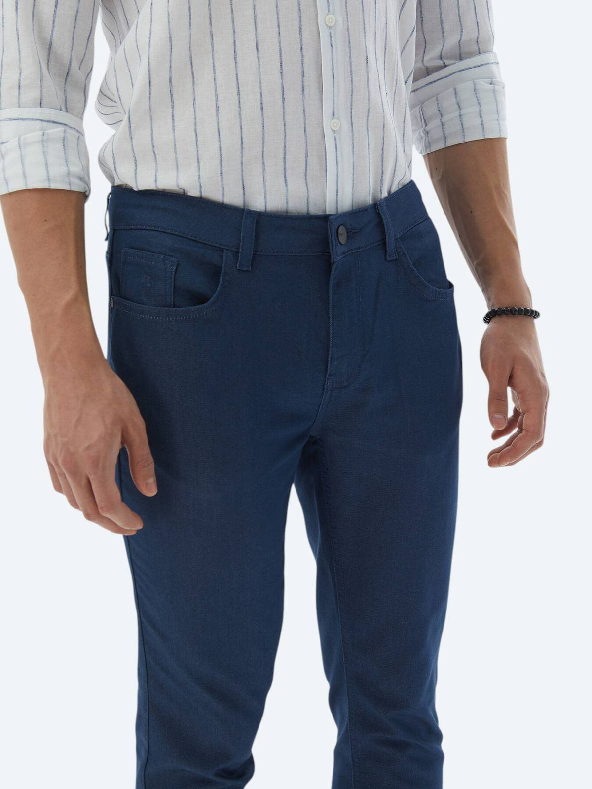 Lässige, gewebte Slim-Fit-Hose aus Baumwollmischung
