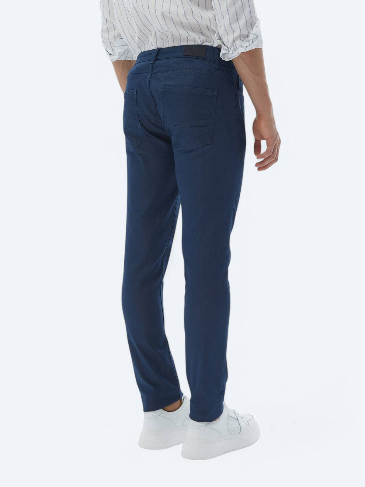 Lässige, gewebte Slim-Fit-Hose aus Baumwollmischung