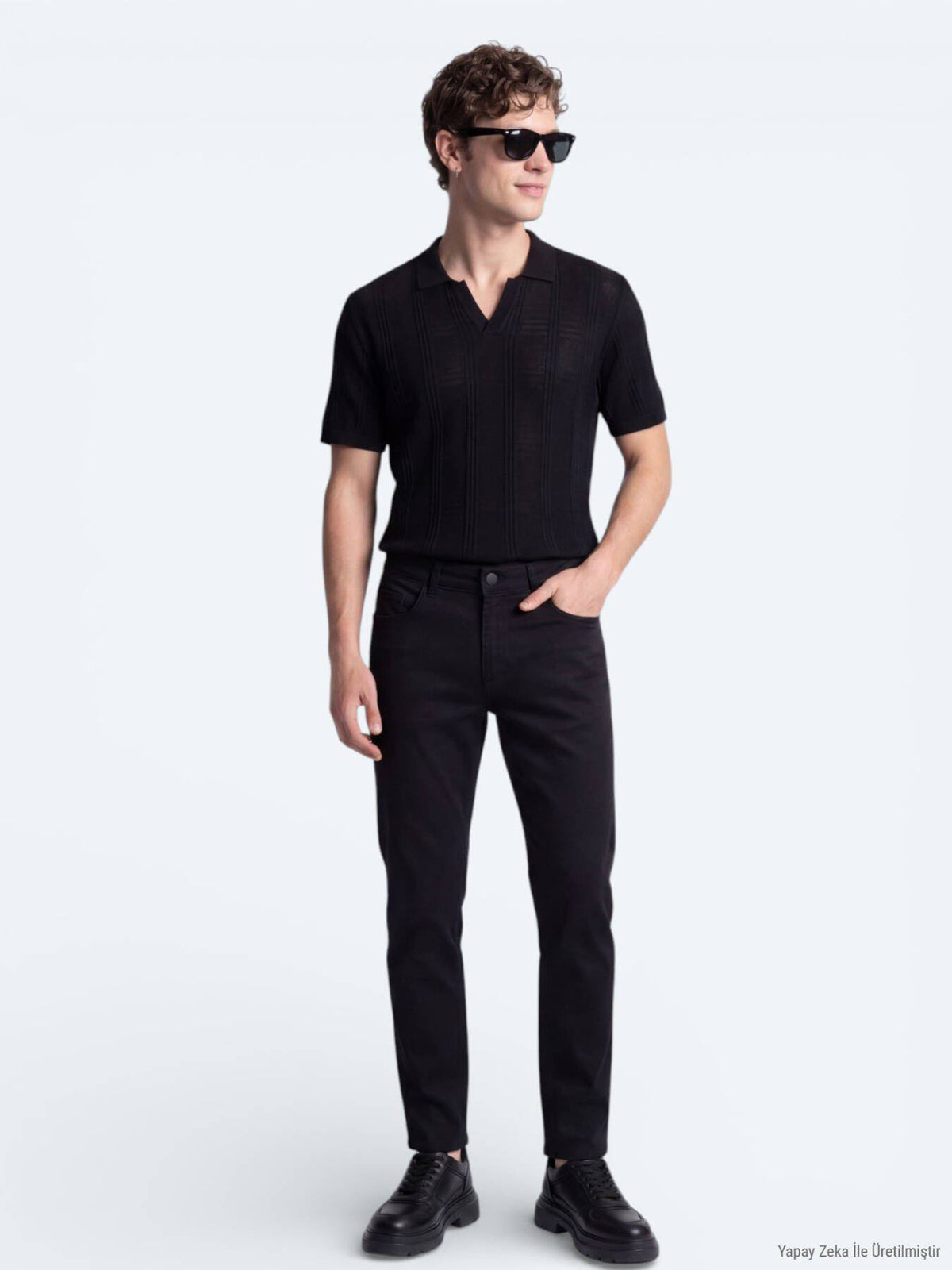 Slim-Fit-Hose aus Denim-Baumwollmischung