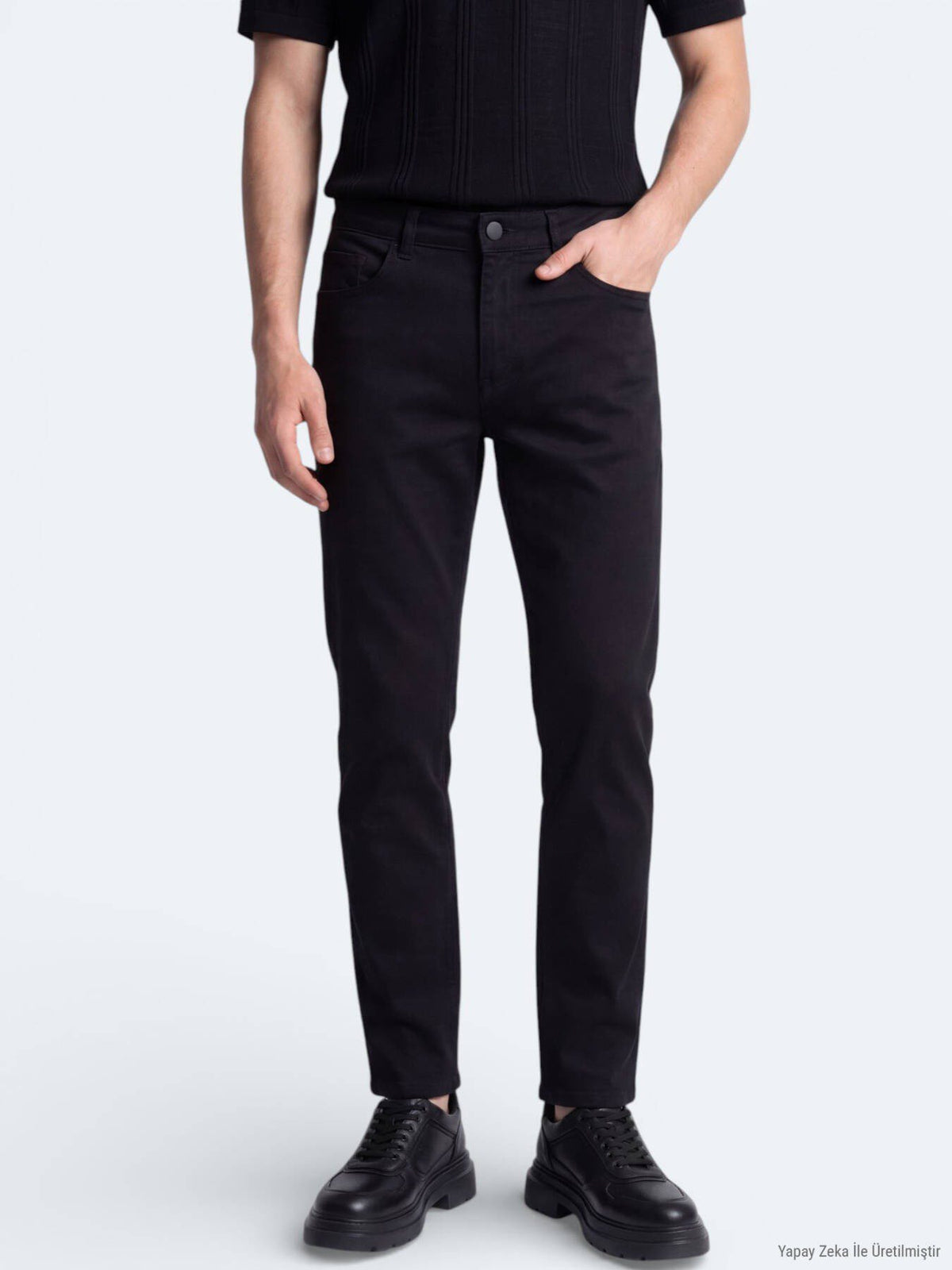 Slim-Fit-Hose aus Denim-Baumwollmischung