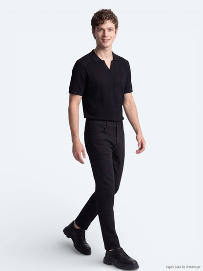 Slim-Fit-Hose aus Denim-Baumwollmischung