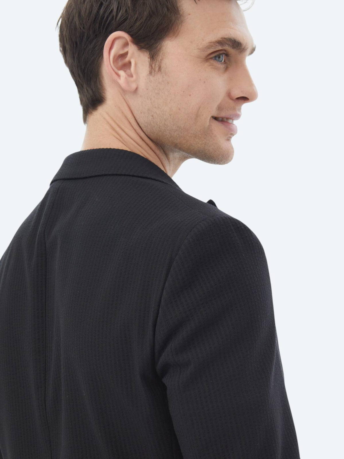 Gestreifte Jacke aus Baumwollmischung in moderner Passform
