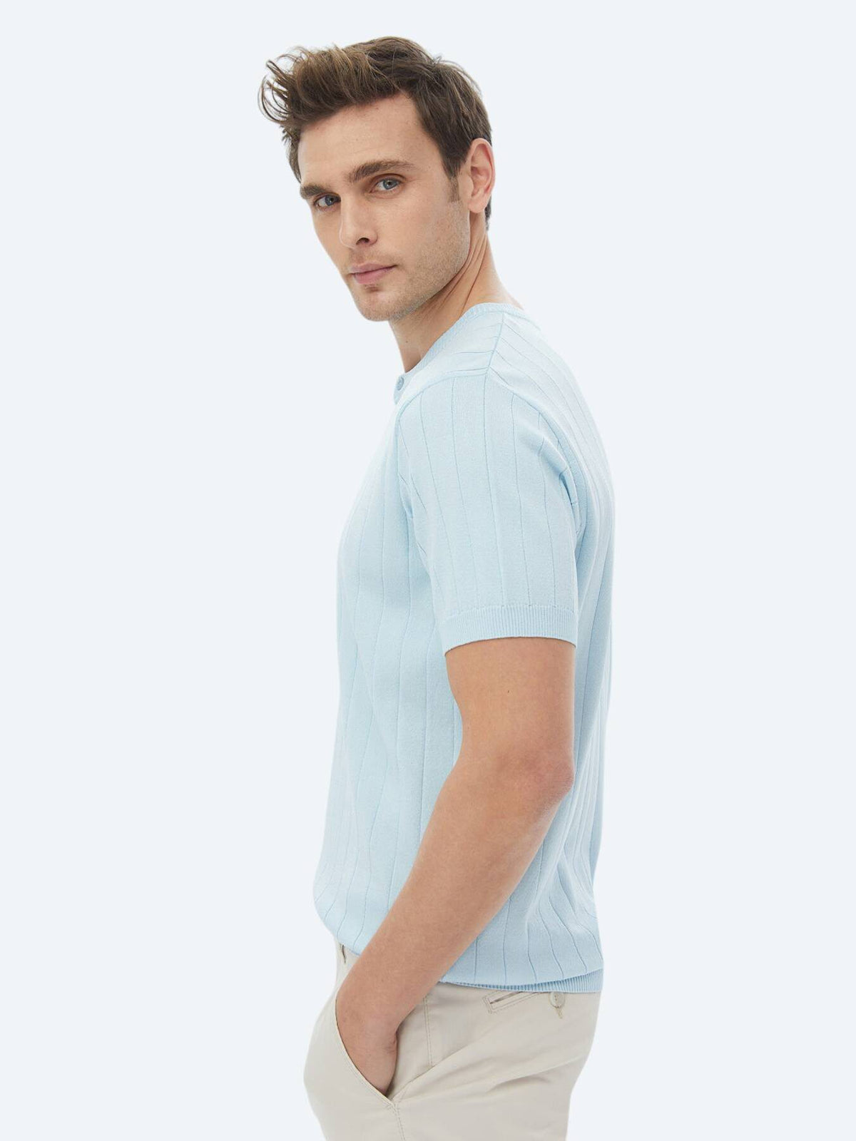 Jacquard-Strickpullover mit Kragen