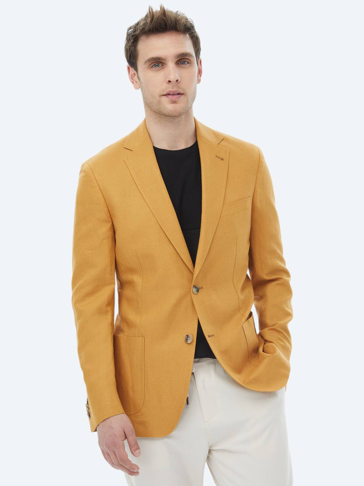 Schlichte Jacke aus Leinenmischung mit moderner Passform