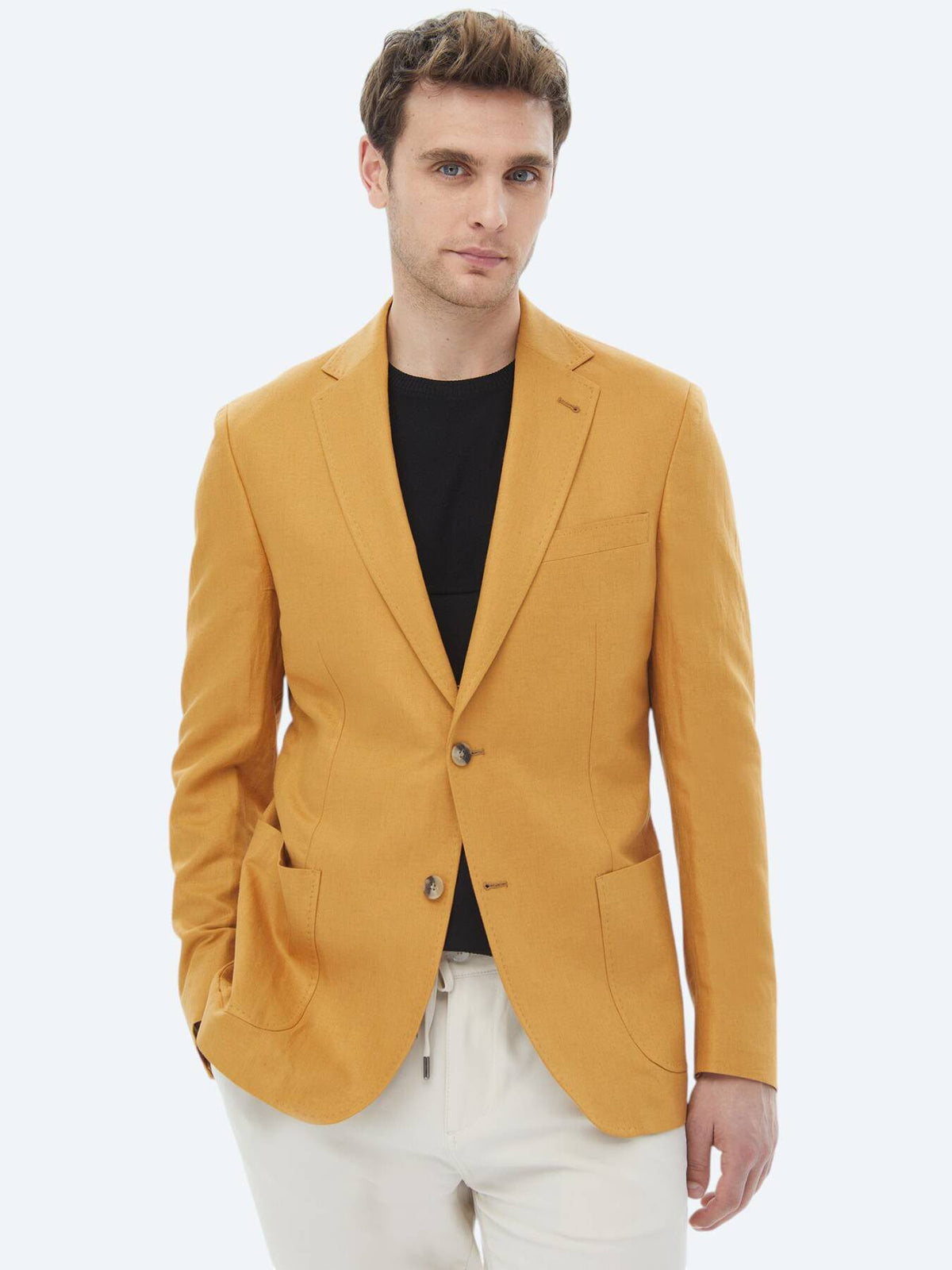 Schlichte Jacke aus Leinenmischung mit moderner Passform