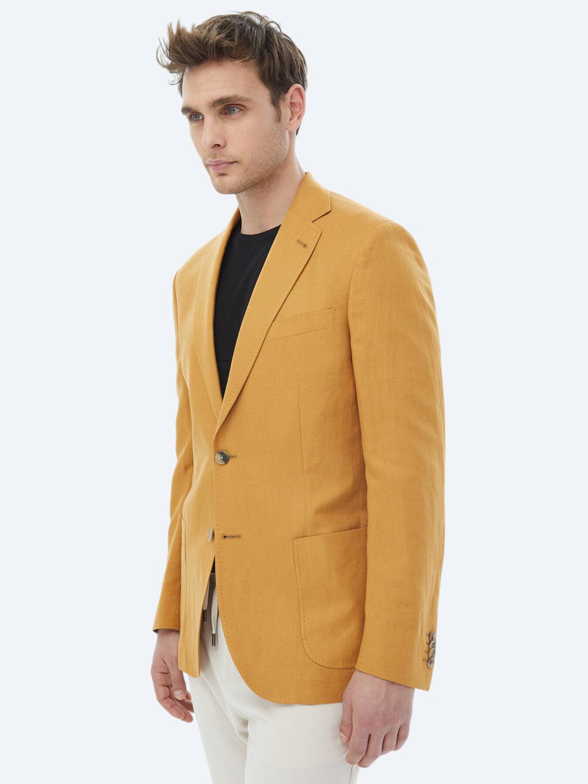 Schlichte Jacke aus Leinenmischung mit moderner Passform