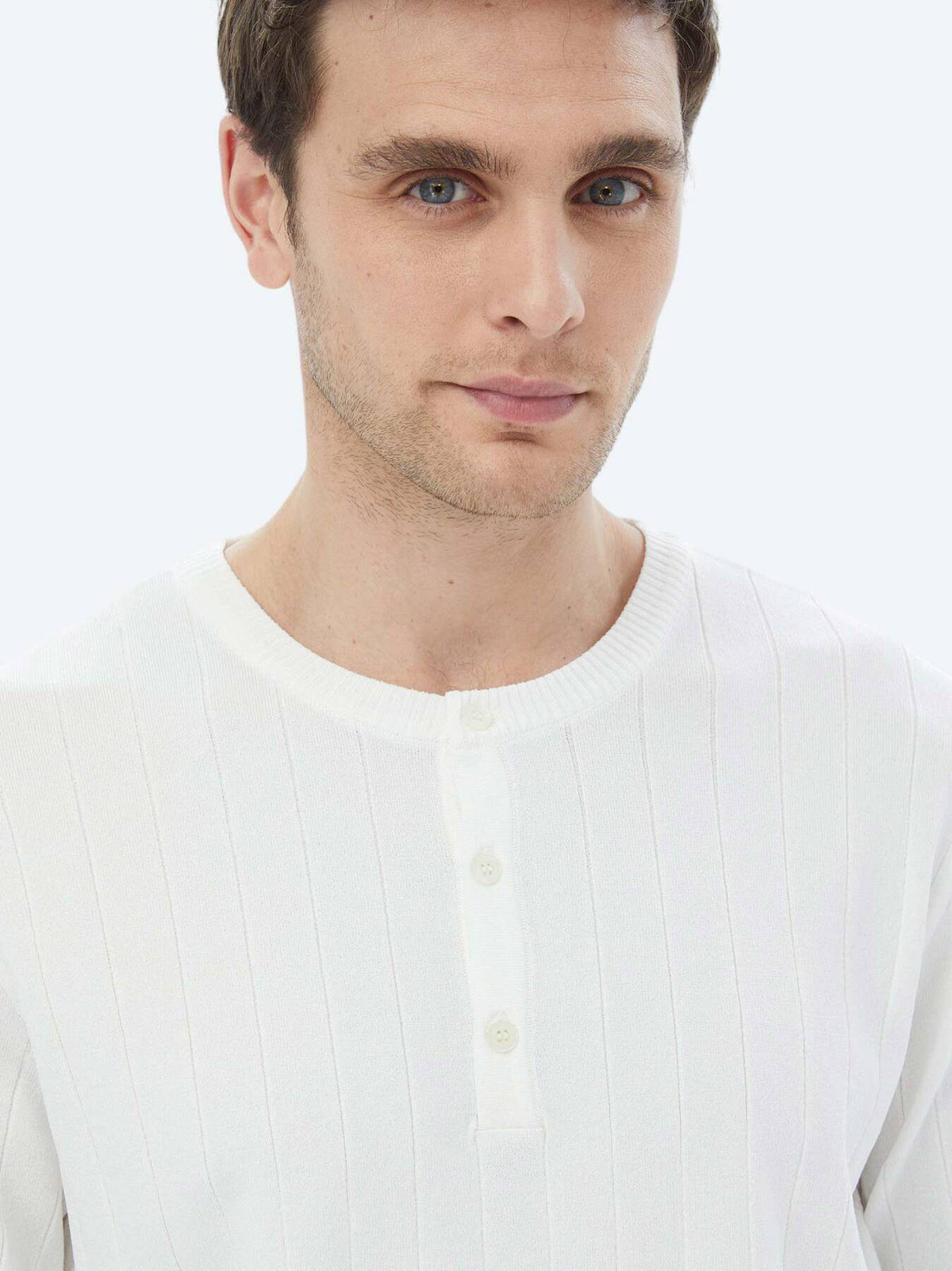 Jacquard-Strickpullover mit Kragen