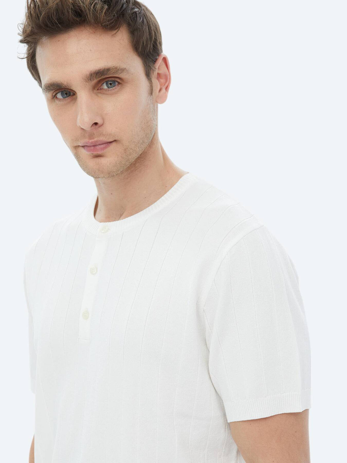 Jacquard-Strickpullover mit Kragen