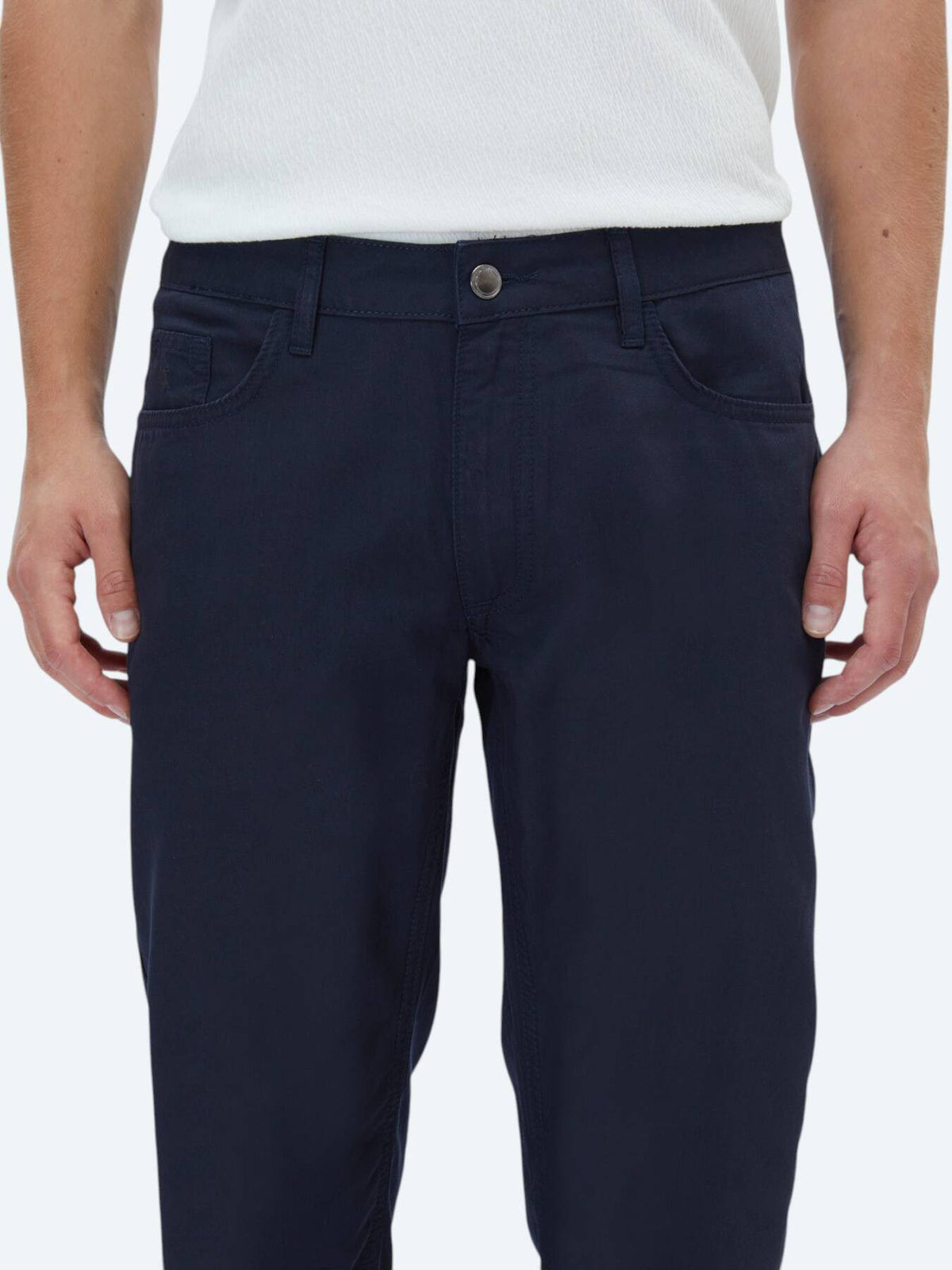 Lacivert Denim Slim Fit Casual Baumwollmischung Hose