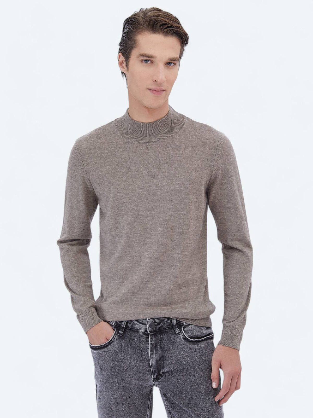 Chunky Strickpullover aus Wollmix