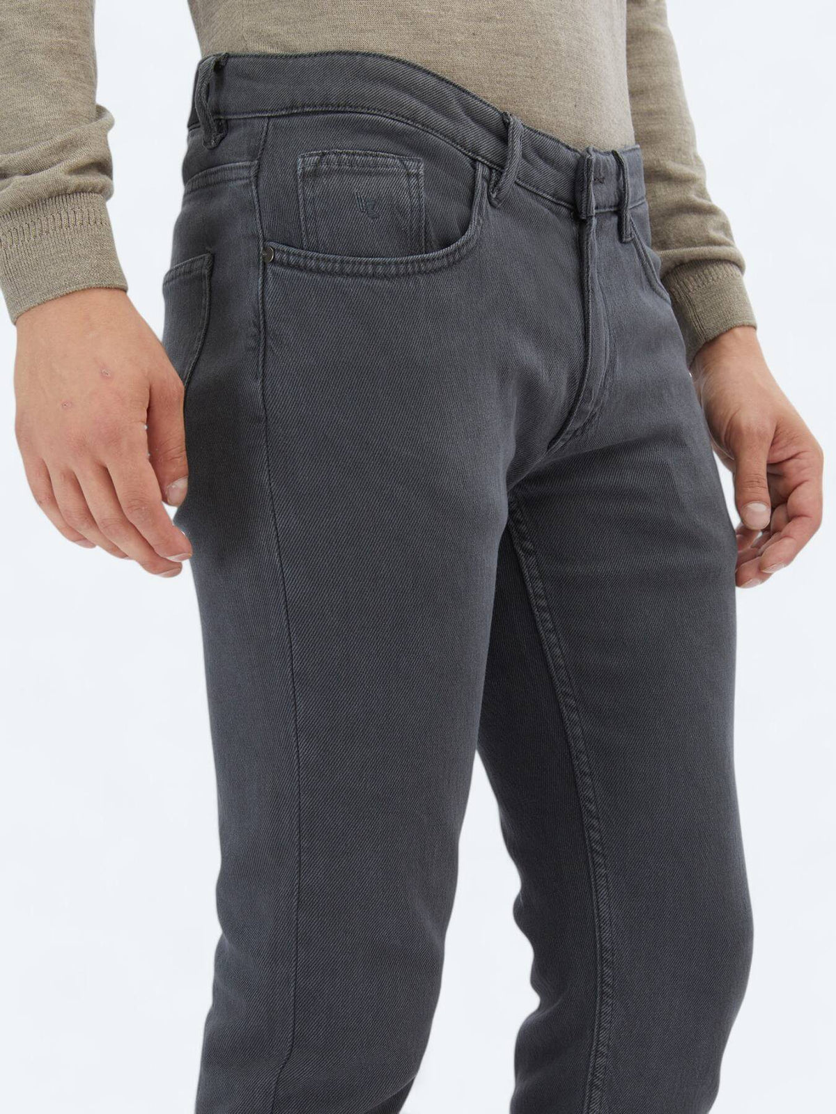 Lässige, gewebte Slim-Fit-Hose aus Baumwollmischung