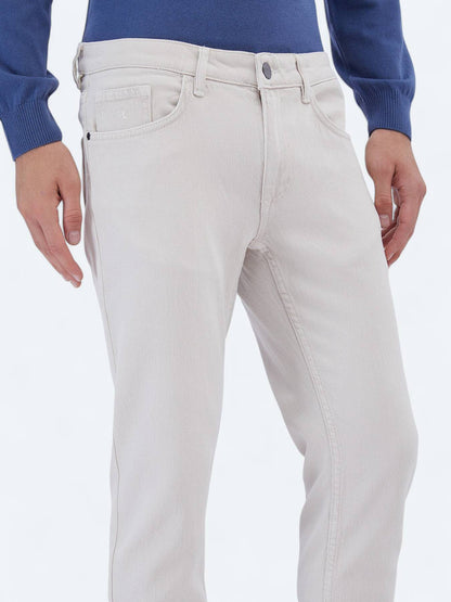 Lässige, gewebte Slim-Fit-Hose aus Baumwollmischung