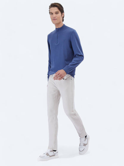 Lässige, gewebte Slim-Fit-Hose aus Baumwollmischung