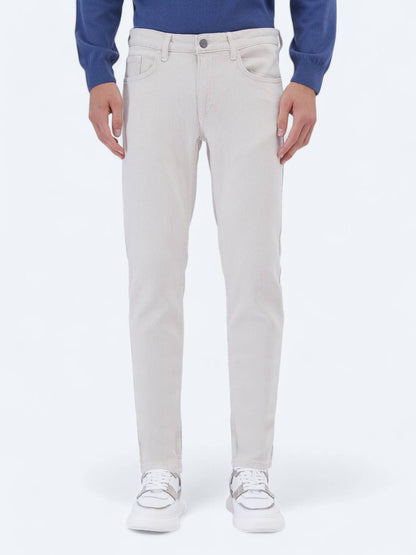 Lässige, gewebte Slim-Fit-Hose aus Baumwollmischung