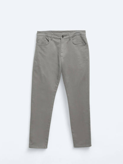 Lässige, gewebte Slim-Fit-Hose aus Baumwollmischung