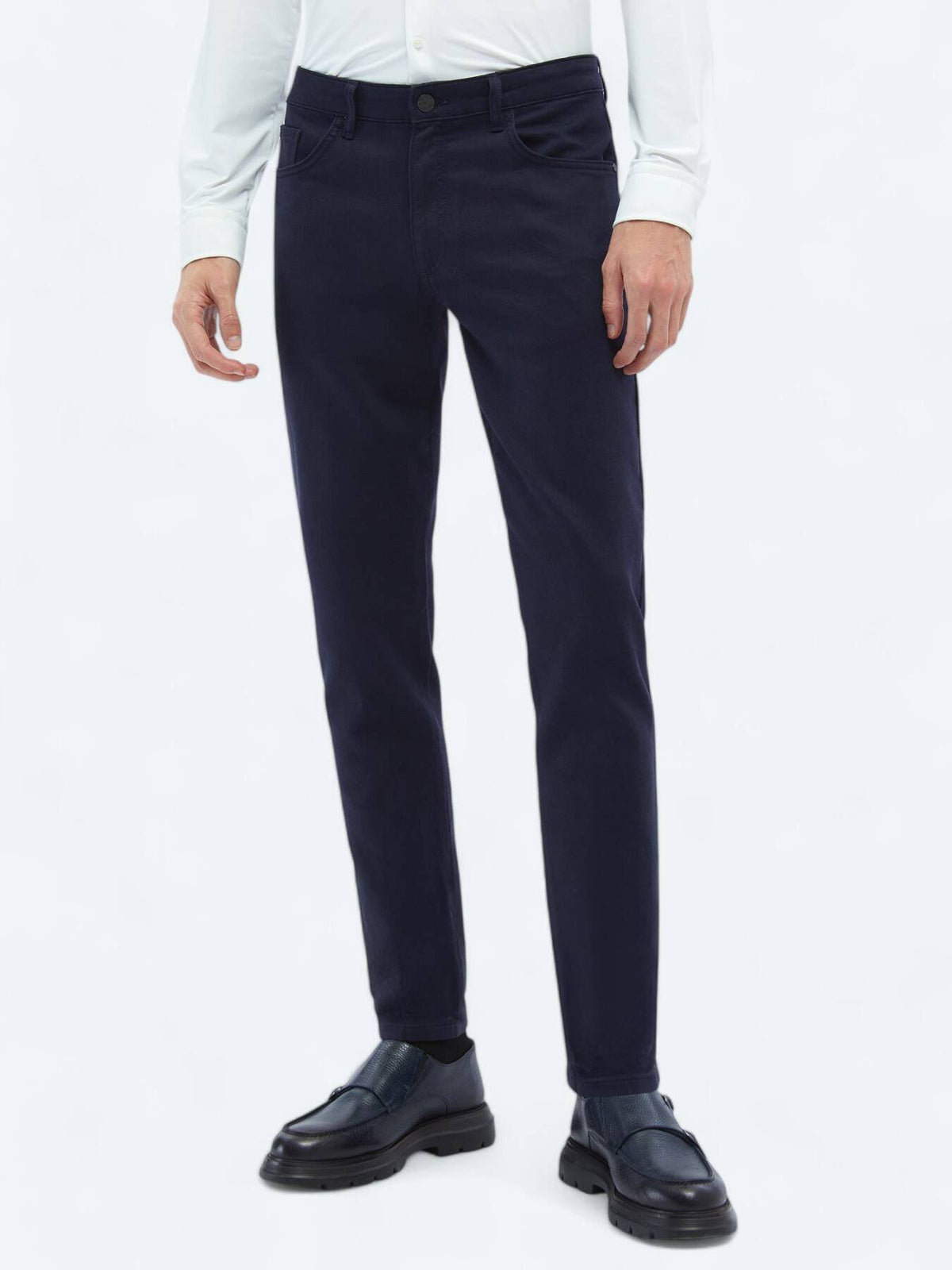 Lässige, gewebte Slim-Fit-Hose aus Baumwollmischung
