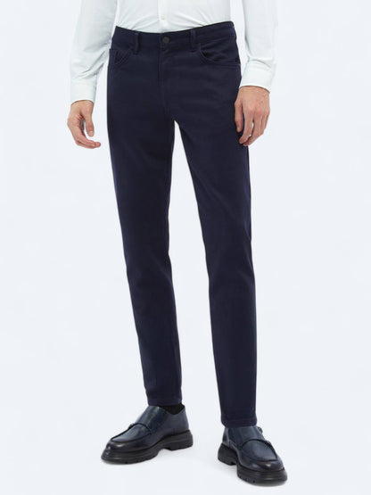 Lässige, gewebte Slim-Fit-Hose aus Baumwollmischung