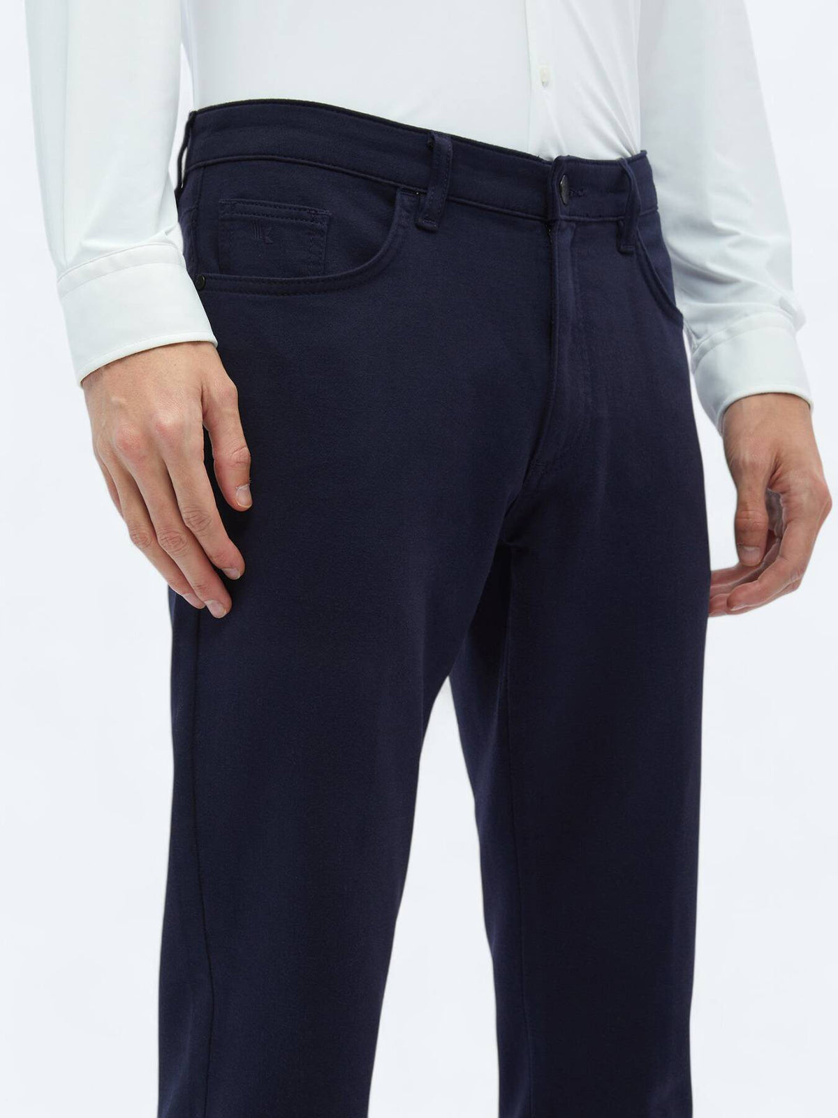 Lässige, gewebte Slim-Fit-Hose aus Baumwollmischung
