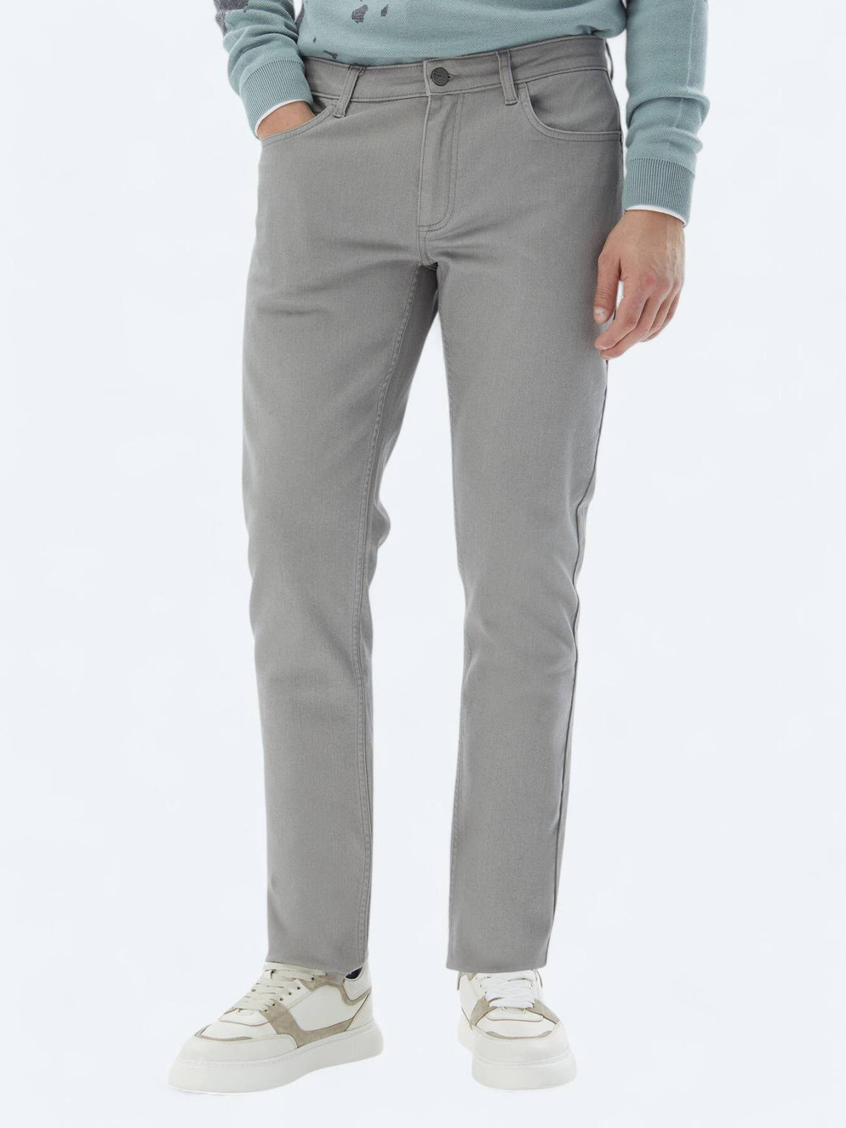Slim-Fit-Hose aus Denim-Baumwollmischung