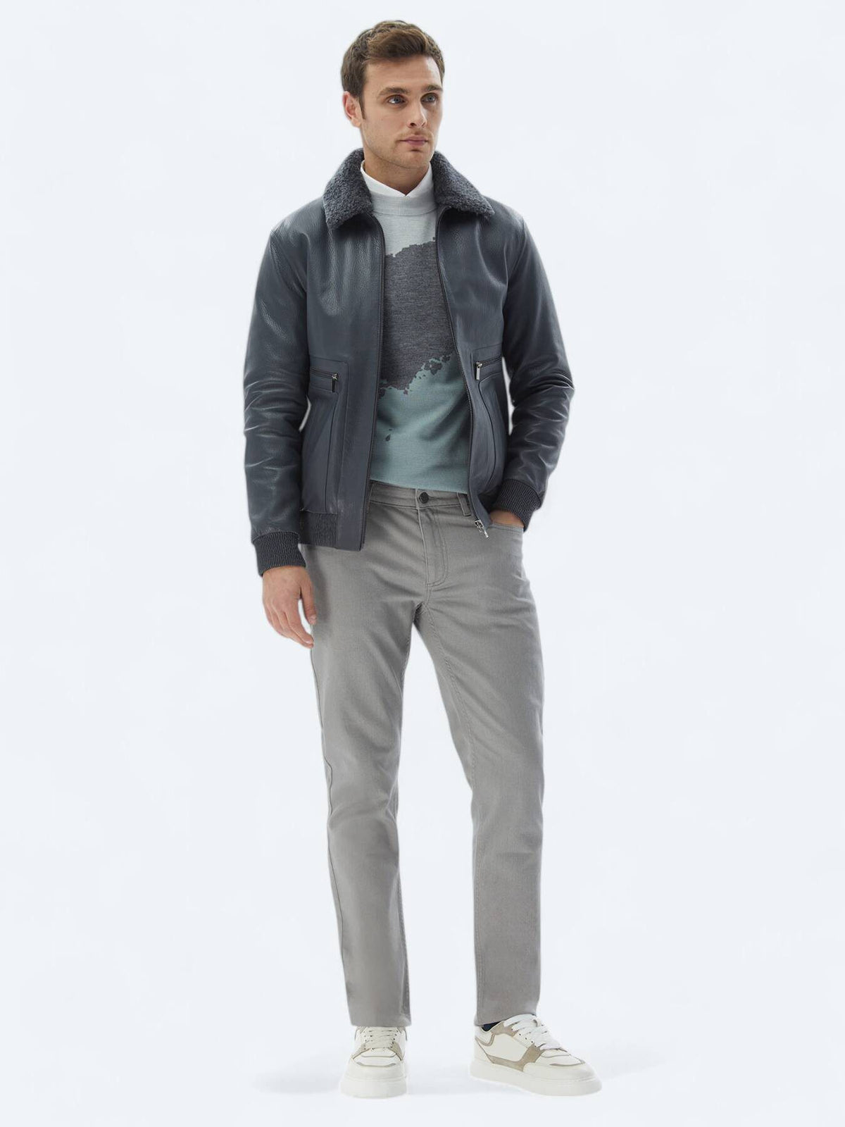 Slim-Fit-Hose aus Denim-Baumwollmischung
