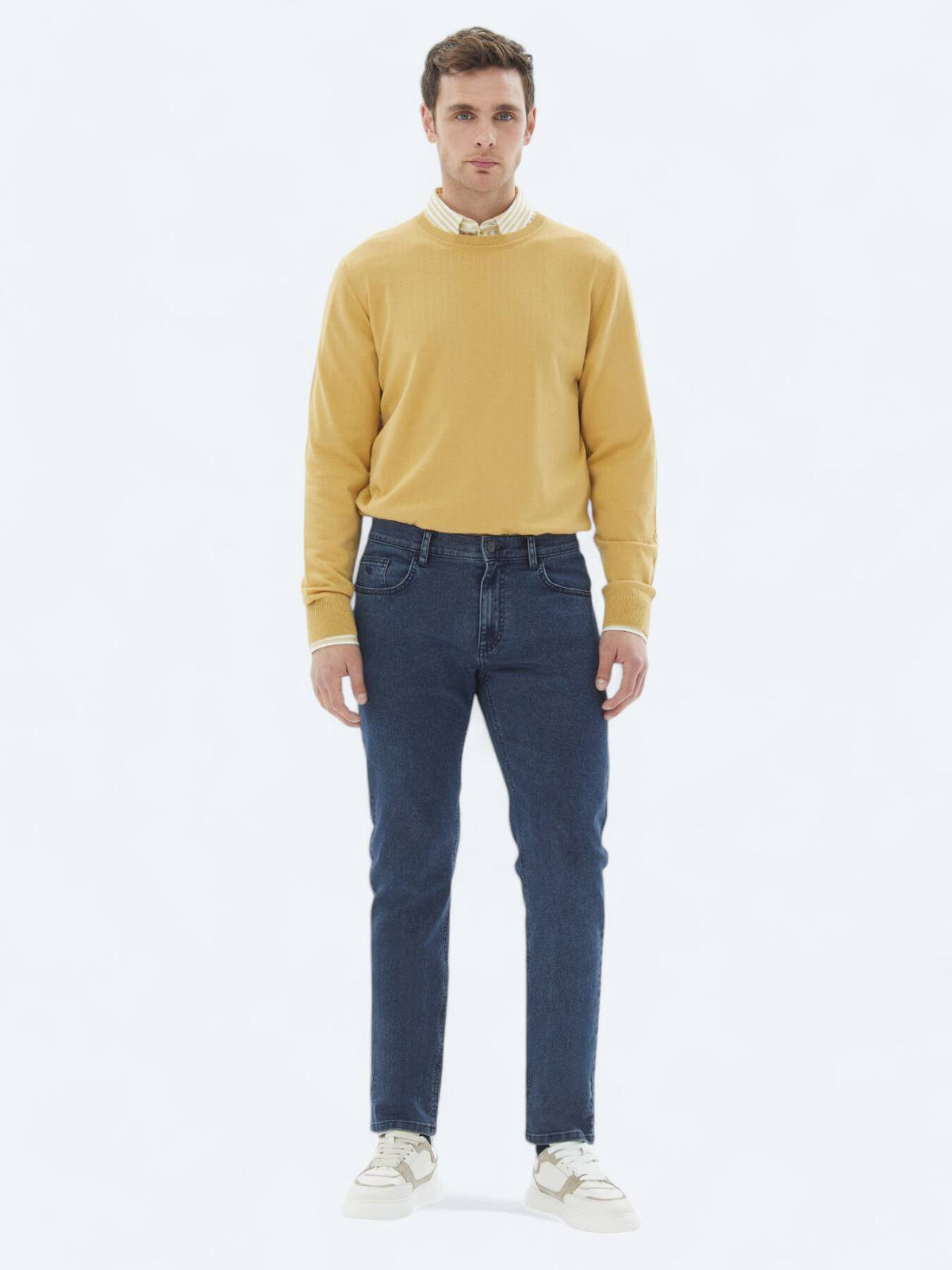 Slim-Fit-Hose aus Denim-Baumwollmischung