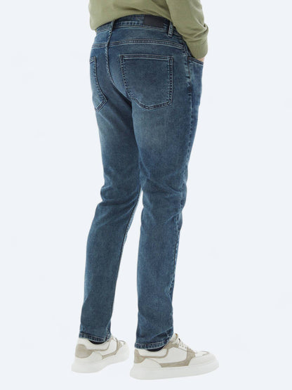 Slim-Fit-Hose aus Denim-Baumwollmischung