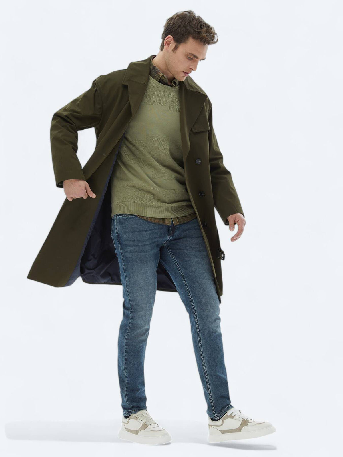 Slim-Fit-Hose aus Denim-Baumwollmischung