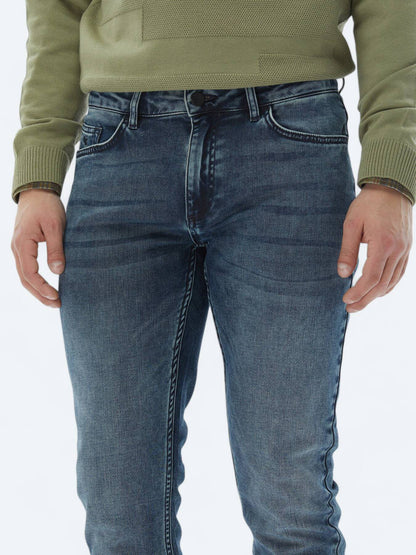 Slim-Fit-Hose aus Denim-Baumwollmischung
