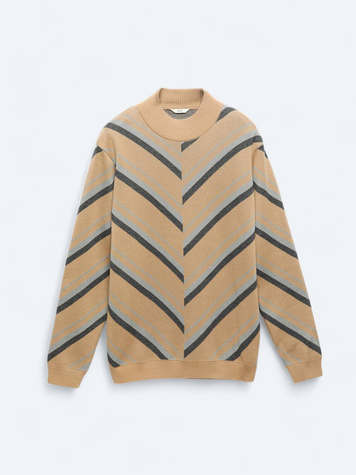 Gemusterter Strickpullover aus Baumwollmischung