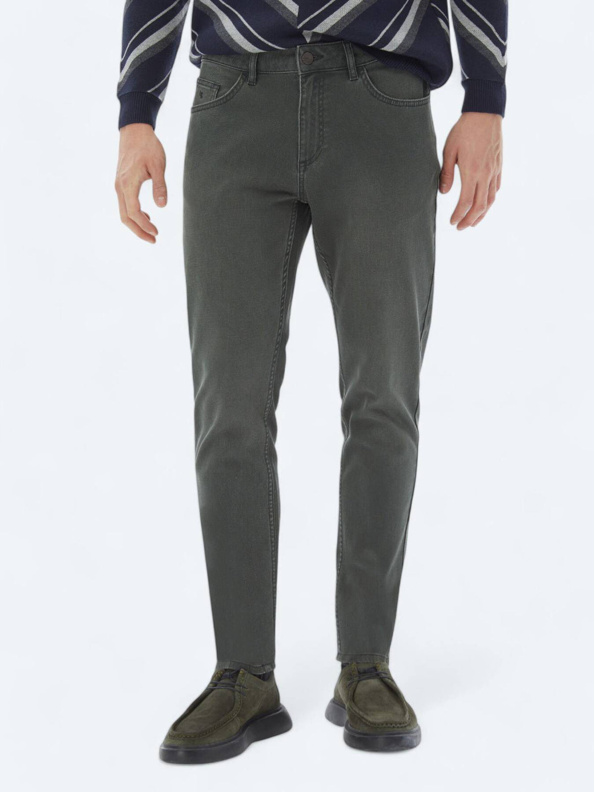 Slim-Fit-Hose aus Denim-Baumwollmischung