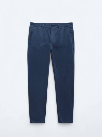 Lässige Hose aus gewebter Baumwollmischung mit normaler Passform