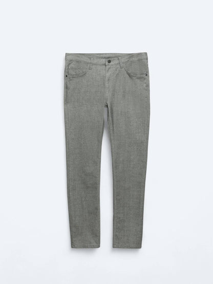 Lässige, gewebte Slim-Fit-Hose aus Baumwollmischung