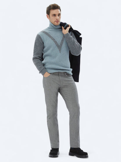 Lässige, gewebte Slim-Fit-Hose aus Baumwollmischung