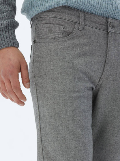 Lässige, gewebte Slim-Fit-Hose aus Baumwollmischung
