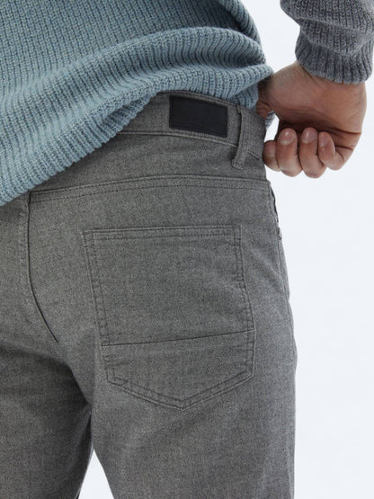 Lässige, gewebte Slim-Fit-Hose aus Baumwollmischung