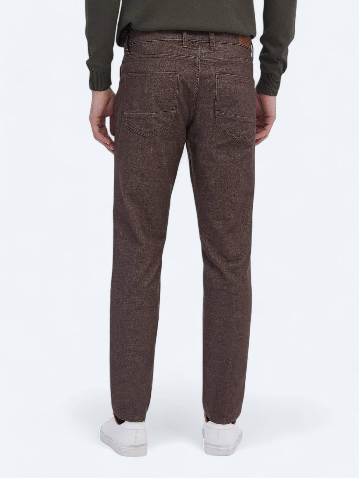 Lässige, gewebte Slim-Fit-Hose aus Baumwollmischung