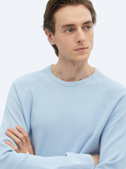 Gemusterter Strickpullover mit Rundhalsausschnitt