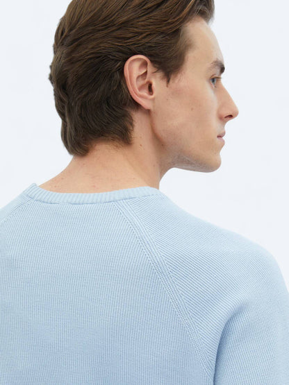 Gemusterter Strickpullover mit Rundhalsausschnitt
