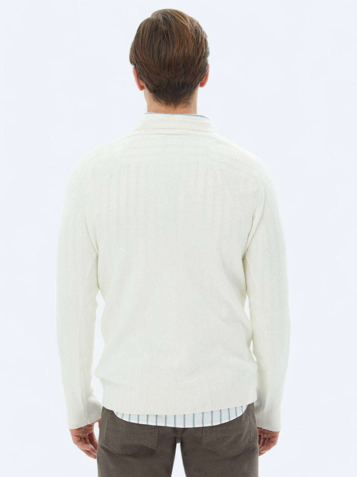 Gemusterter Strickpullover mit Rundhalsausschnitt