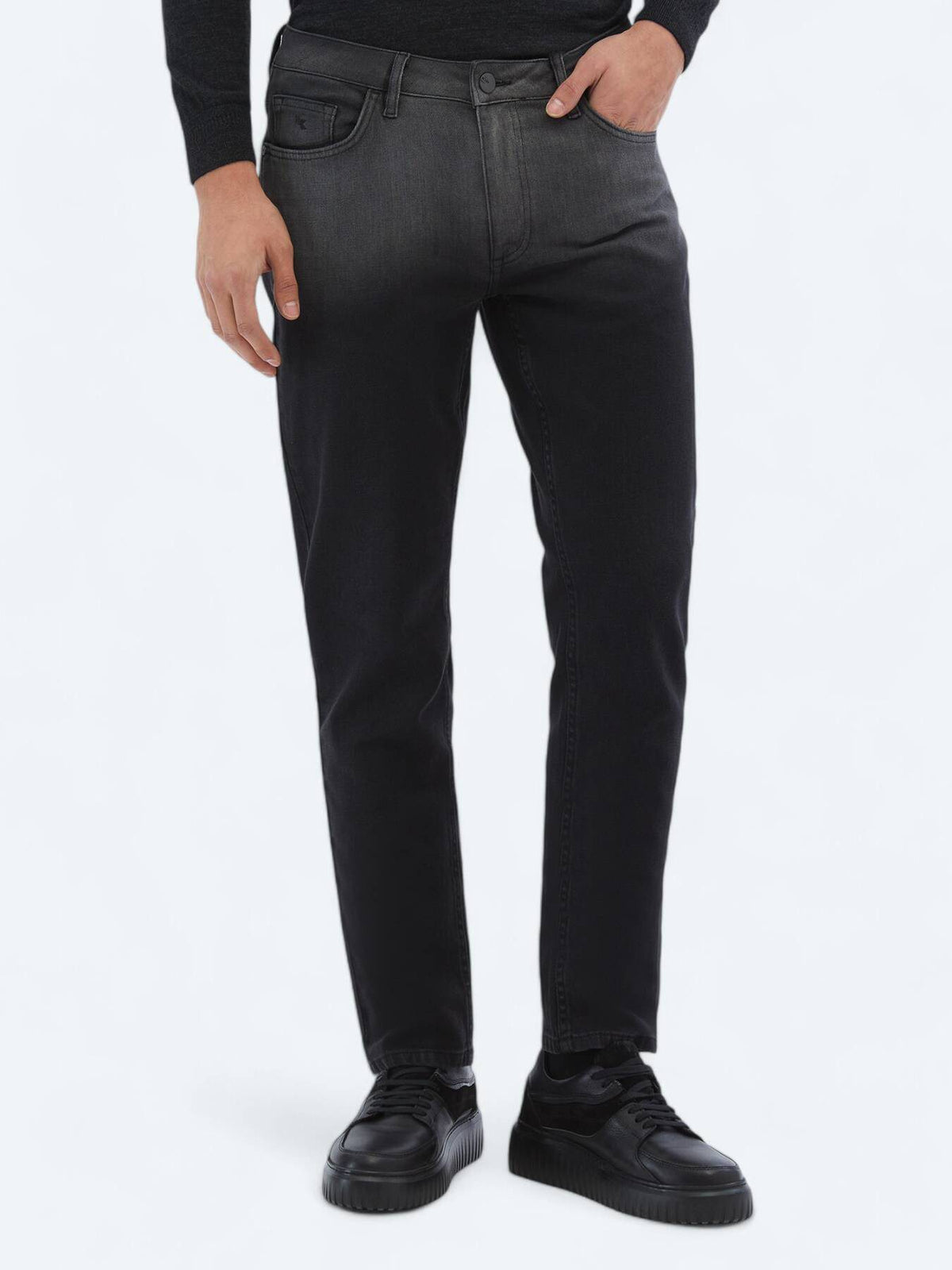 Slim-Fit-Hose aus Denim-Baumwollmischung