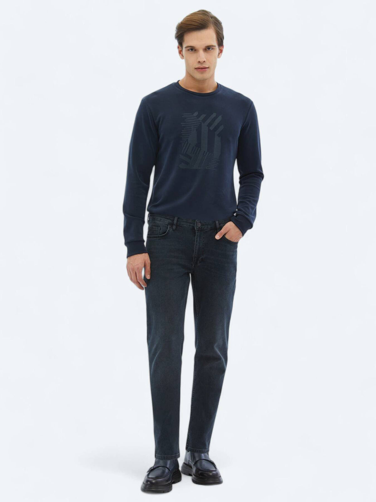 Bedrucktes Sweatshirt mit Rundhalsausschnitt