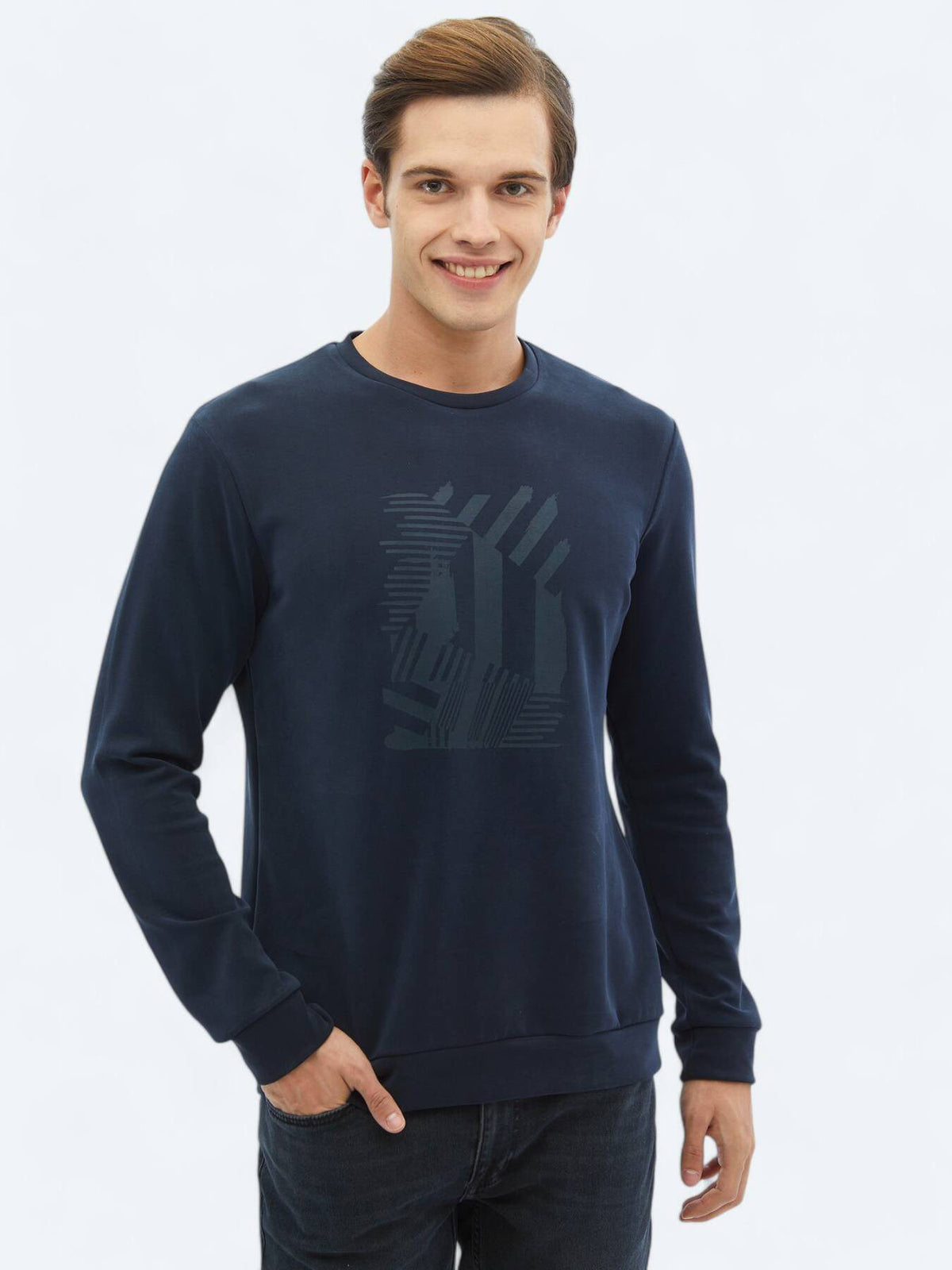 Bedrucktes Sweatshirt mit Rundhalsausschnitt