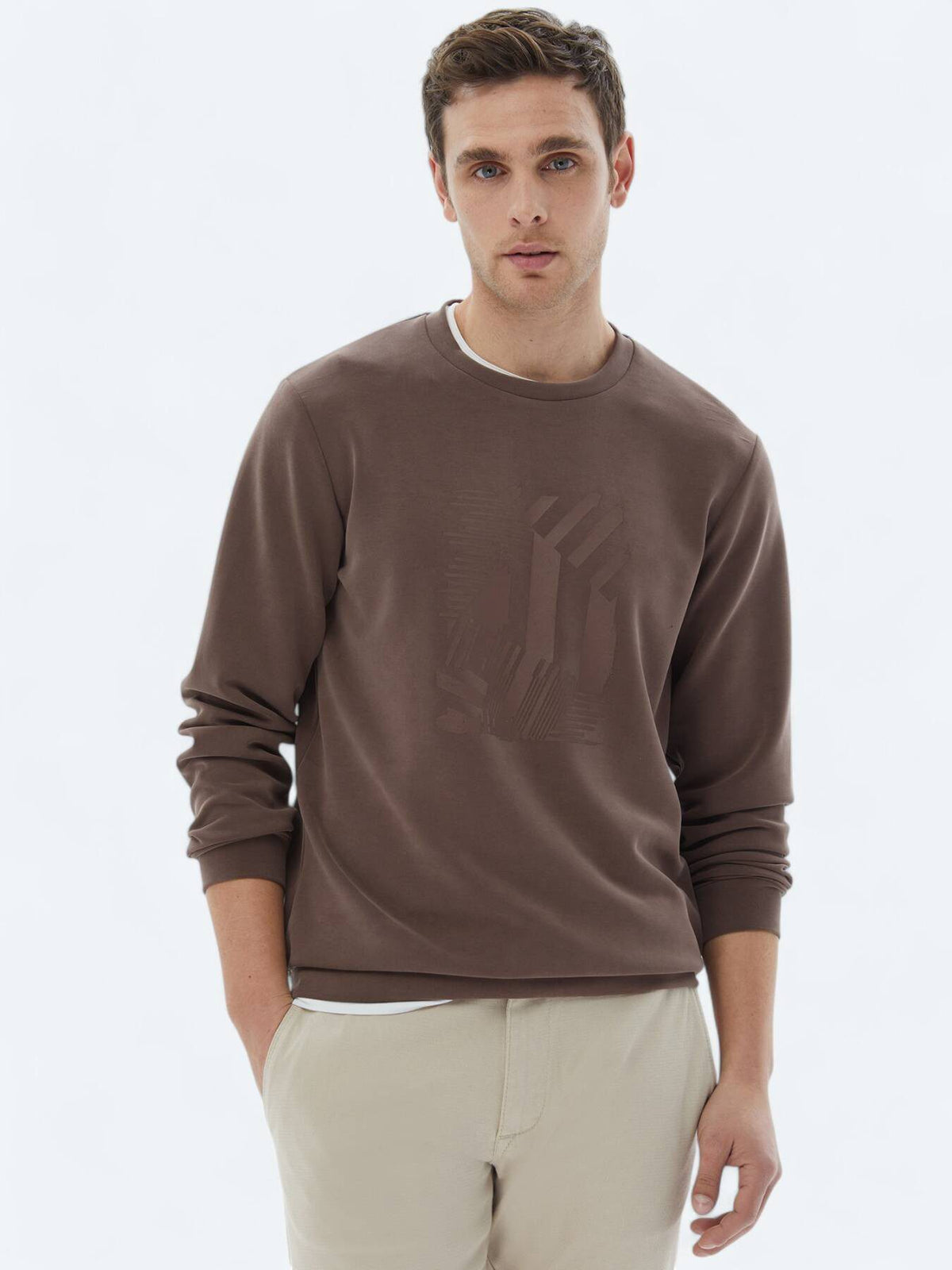 Bedrucktes Sweatshirt mit Rundhalsausschnitt